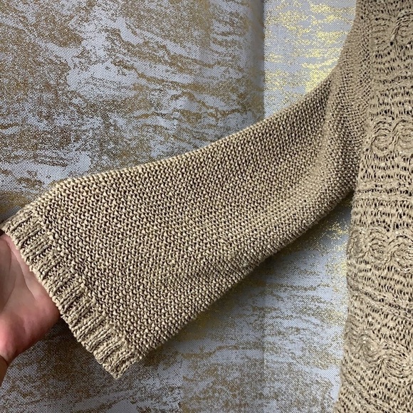 Tribal Neutral Toned Crochet Sweater Cardigan Size P/S - Picture 5 of 12